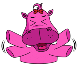 Pinky Hippo - too cute - (EN) sticker #2871327