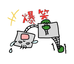 robot&a fat uncle sticker #2875552