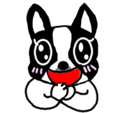 Cute Bulldog and littlebit Beagle sticker #2882471