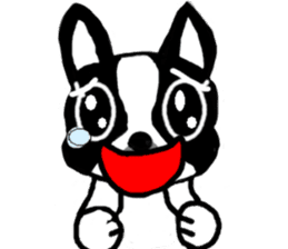 Cute Bulldog and littlebit Beagle sticker #2882475