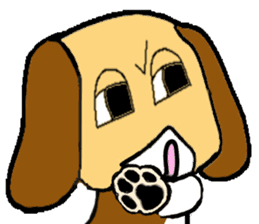 Cute Bulldog and littlebit Beagle sticker #2882482