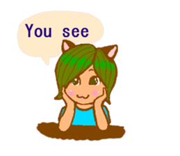 Cat witch Mimi English  version sticker #2884532