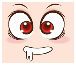 It is a funny face softly. sticker #2885179