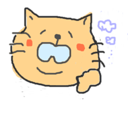 A double chin healing cat. sticker #2887011