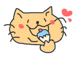 A double chin healing cat. sticker #2887014