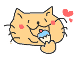 A double chin healing cat. sticker #2887014