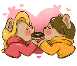 Couple Bear's KISS & LOVE sticker #2887467