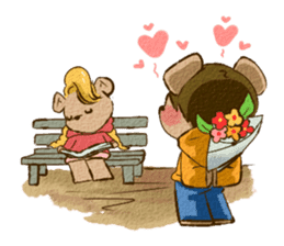 Couple Bear's KISS & LOVE sticker #2887469