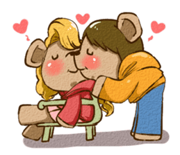 Couple Bear's KISS & LOVE sticker #2887471