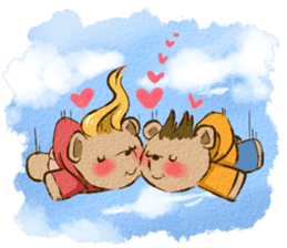 Couple Bear's KISS & LOVE sticker #2887482
