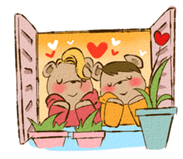 Couple Bear's KISS & LOVE sticker #2887483
