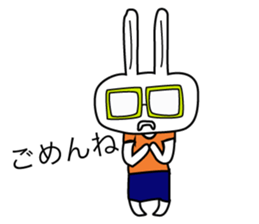 Action rabbit sticker #2888104