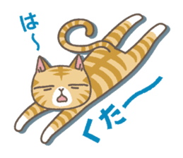 Red tabby cat mascot sticker #2888260