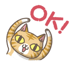Red tabby cat mascot sticker #2888262