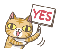 Red tabby cat mascot sticker #2888279