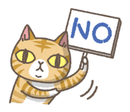 Red tabby cat mascot sticker #2888280