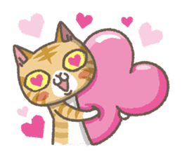 Red tabby cat mascot sticker #2888290
