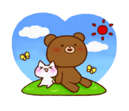 The bear and cat to love sticker #2888459