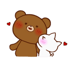 The bear and cat to love sticker #2888481