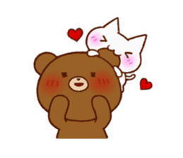The bear and cat to love sticker #2888485