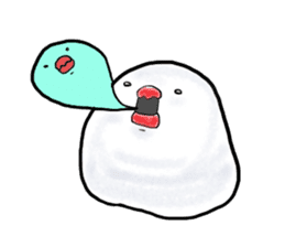 Kawaii rice bird sticker #2888677