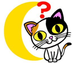 Tortoiseshell cat and the moon sticker #2889547