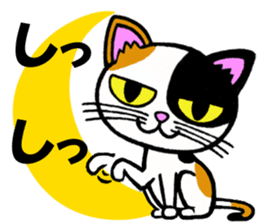 Tortoiseshell cat and the moon sticker #2889558