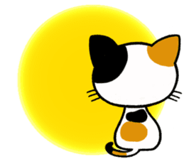 Tortoiseshell cat and the moon sticker #2889561
