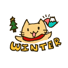 Working Cat "KOMENEKO" on winter holiday