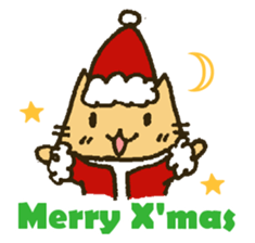 Working Cat "KOMENEKO" on winter holiday sticker #2894659