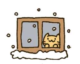 Working Cat "KOMENEKO" on winter holiday sticker #2894661