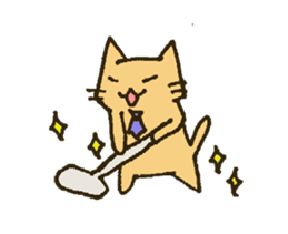 Working Cat "KOMENEKO" on winter holiday sticker #2894663