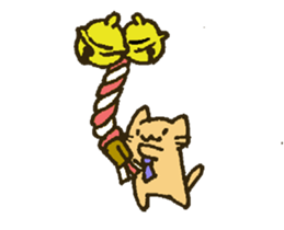 Working Cat "KOMENEKO" on winter holiday sticker #2894668