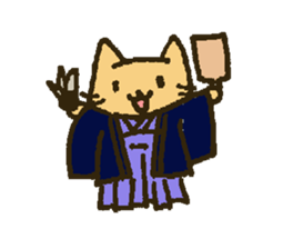 Working Cat "KOMENEKO" on winter holiday sticker #2894671