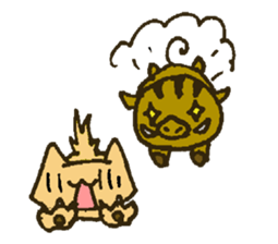 Working Cat "KOMENEKO" on winter holiday sticker #2894686