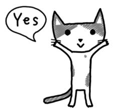 Blank look of cat face sticker #2896253