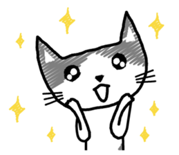 Blank look of cat face sticker #2896270