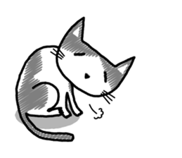 Blank look of cat face sticker #2896275