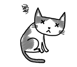 Blank look of cat face sticker #2896276