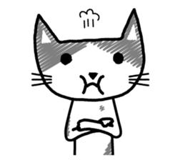 Blank look of cat face sticker #2896281