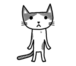 Blank look of cat face sticker #2896290