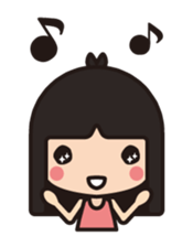 straight bangs. sticker #2896649