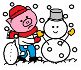 Winter of Ton-kun.  English edition. sticker #2898756