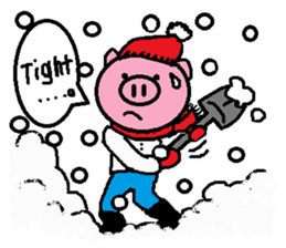 Winter of Ton-kun. English edition. sticker #2898760