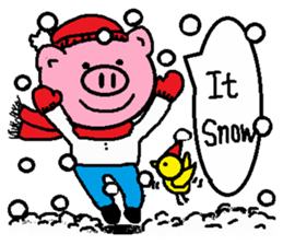 Winter of Ton-kun.  English edition. sticker #2898762