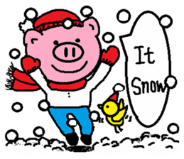 Winter of Ton-kun. English edition. sticker #2898762