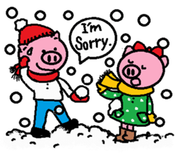 Winter of Ton-kun.  English edition. sticker #2898765