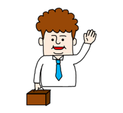 curly hair office worker sticker #2902199