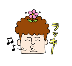 curly hair office worker sticker #2902202