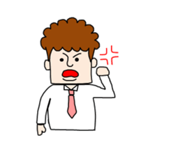 curly hair office worker sticker #2902204